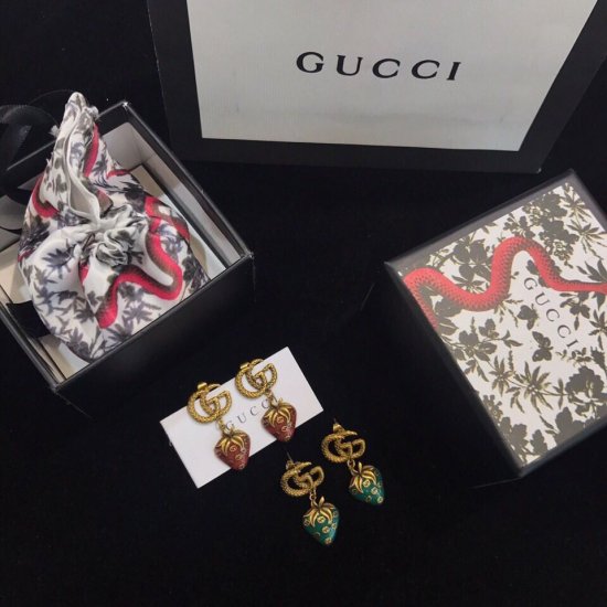 Gucci古奇耳钉热销款 火爆上新来袭 最新限定草莓系列同步专柜正品开模 - Click Image to Close