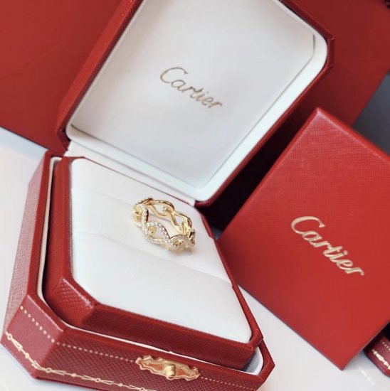 Cartier 卡地亚 19年 Maillon Infini系列 环环相扣戒指 高端定制进口S925纯银材质 码数678 - Click Image to Close