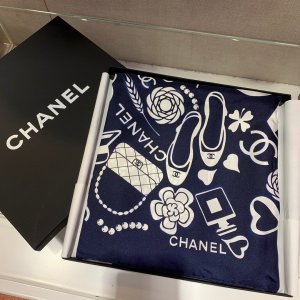 Chanel 高雅 简约 精美 90*90cm 100%斜纹真丝 原单品质