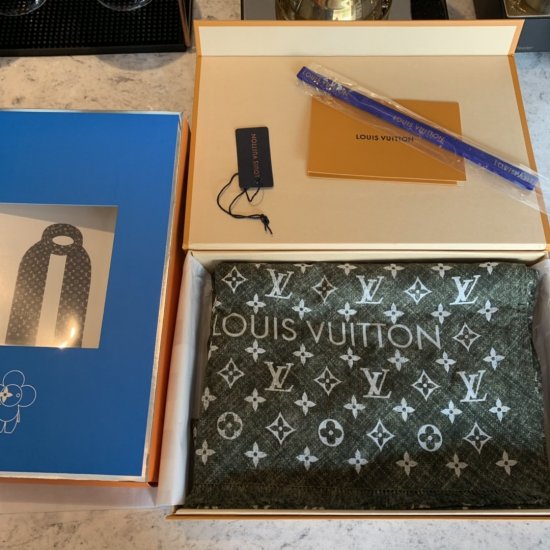 Louis Vuitton 丹宁纹字母～橄榄绿 200*140cm 100%棉 原单品质 - Click Image to Close