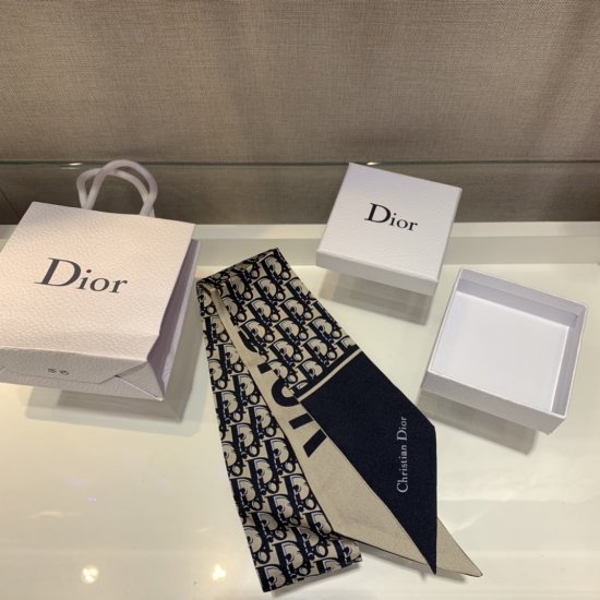 Dior 老花小丝带 6*100cm 100%斜纹真丝 原单品质 - Click Image to Close