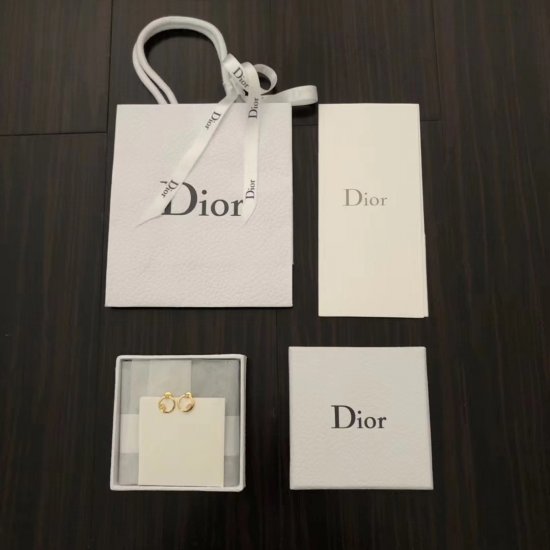 Dior 超级简约的圆形耳钉 经典字母元素搭配一颗 也是低调的奢华 百搭单品 一年四季必备 - Click Image to Close