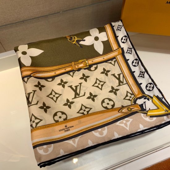 Louis Vuitton 皮带大字 90*90cm 100%斜纹真丝 原单品质 - Click Image to Close