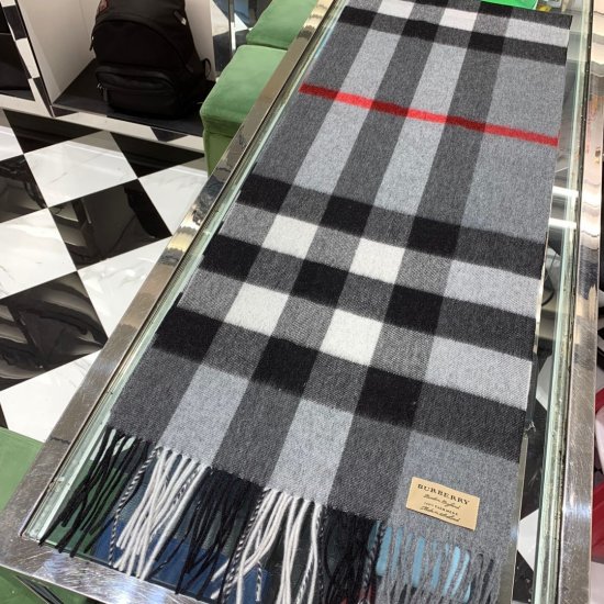 Burberry 超大格 37*200cm 100%羊绒 纯羊绒打造柔软触感 - Click Image to Close