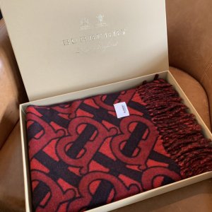 Burberry TB专属标识羊绒长巾 50*200cm 100%羊绒 羊绒材质 男女同款 披肩围巾两用 两面可用