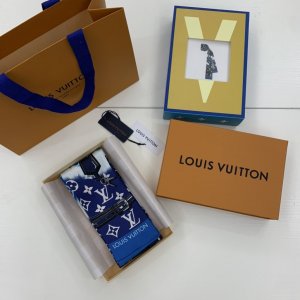 Louis Vuitton 彩虹吉米束发带～蓝色 小飘带 7.5*120cm 原单品质