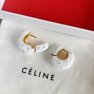 Celine 白色耳环