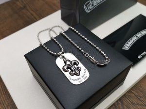 Chrome Hearts 克罗心军牌项链[色]～世界顶级潮牌～几款个性方牌吊坠设计 正品开模[玫瑰]明星同款链长70cm ，男女均可佩戴[得意]