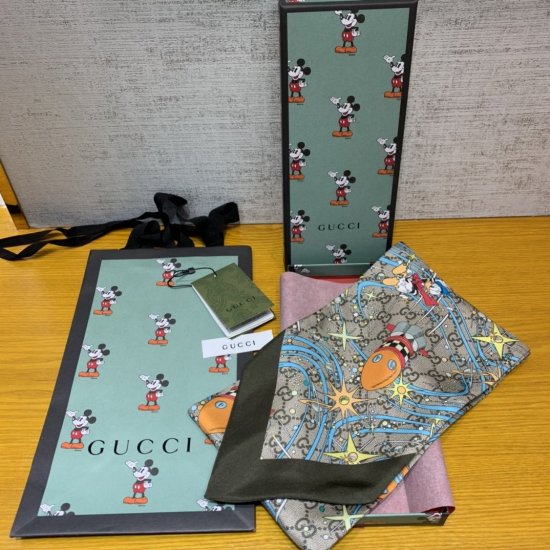 Gucci 唐老鸭束发带 15*127cm 100%斜纹真丝 - Click Image to Close