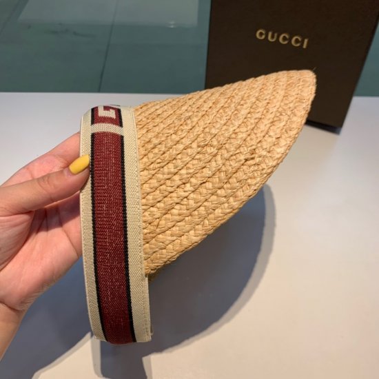 Gucci 古奇拉菲草空顶帽，鸭舌帽，遮阳防晒发箍，做工极致，跑量！ - Click Image to Close