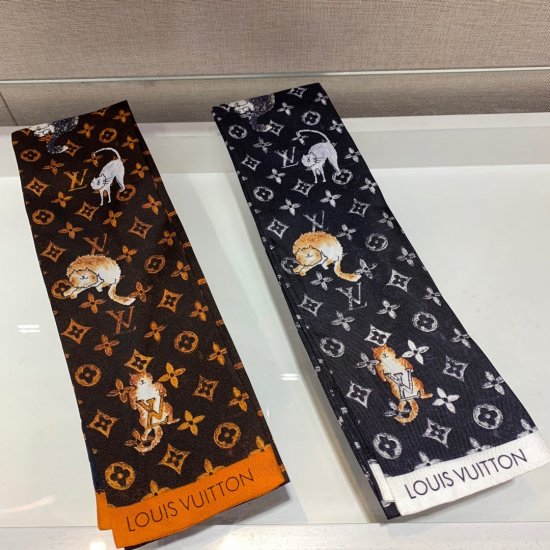 Louis Vuitton 猫咪小飘带 8*120cm 100%斜纹真丝 - Click Image to Close