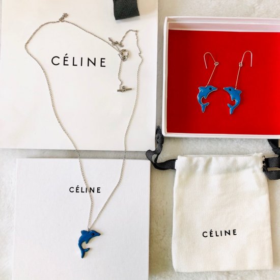 Celine 项链 秒发 专柜最 一致黄铜材质，好版本，正品1：1工艺，厚金电镀，一致好货 项链 耳环 - Click Image to Close