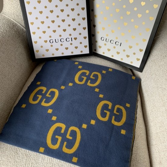 Gucci 双面大G羊毛长巾 35*180cm 100%羊毛 玛卡龙配色 两面可用 - Click Image to Close