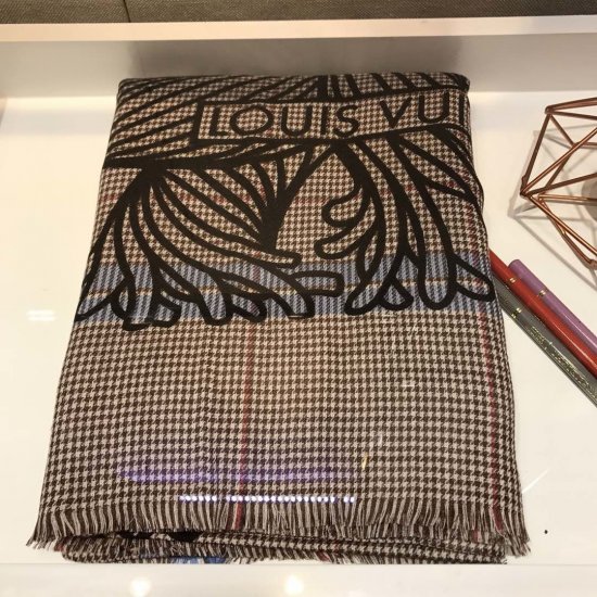 Louis Vuitton 绳结长巾 135*195cm 51%羊毛49%真丝 大尺寸 围巾披肩两用 原单品质 - Click Image to Close