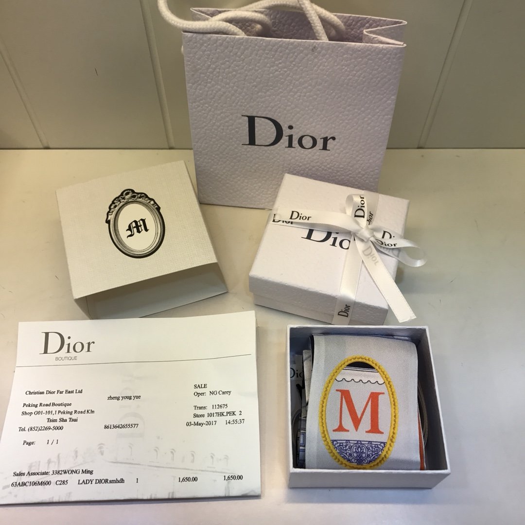 Dior 字母M 6*100cm 100%斜纹真丝 原单品质[玫瑰]