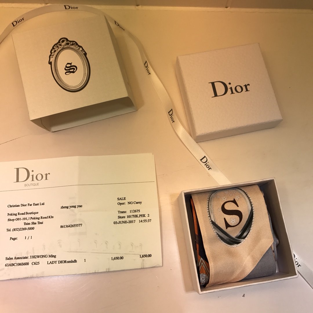 Dior 字母S 6*100cm 100%斜纹真丝 原单品质[玫瑰]