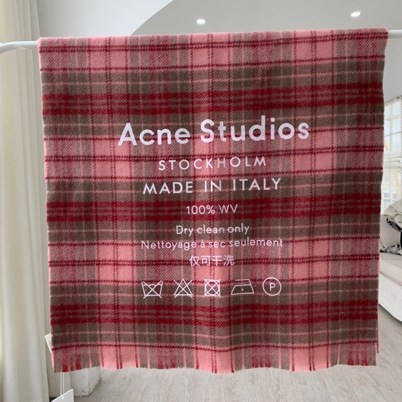 Acne Studio格子印字款 70*220cm 100%羊毛 大尺寸带来温暖体验 性价比超高