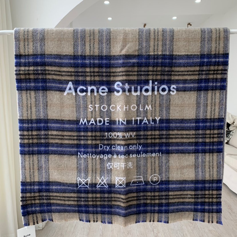 Acne Studio格子印字款 70*220cm 100%羊毛 大尺寸带来温暖体验 性价比超高