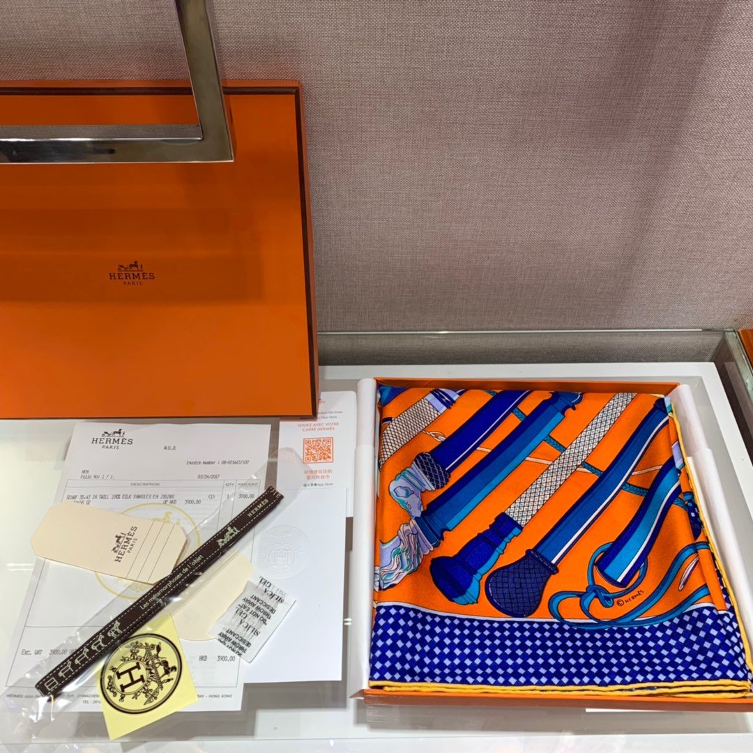 Hermes 90*90cm 100%斜纹真丝 原单品质