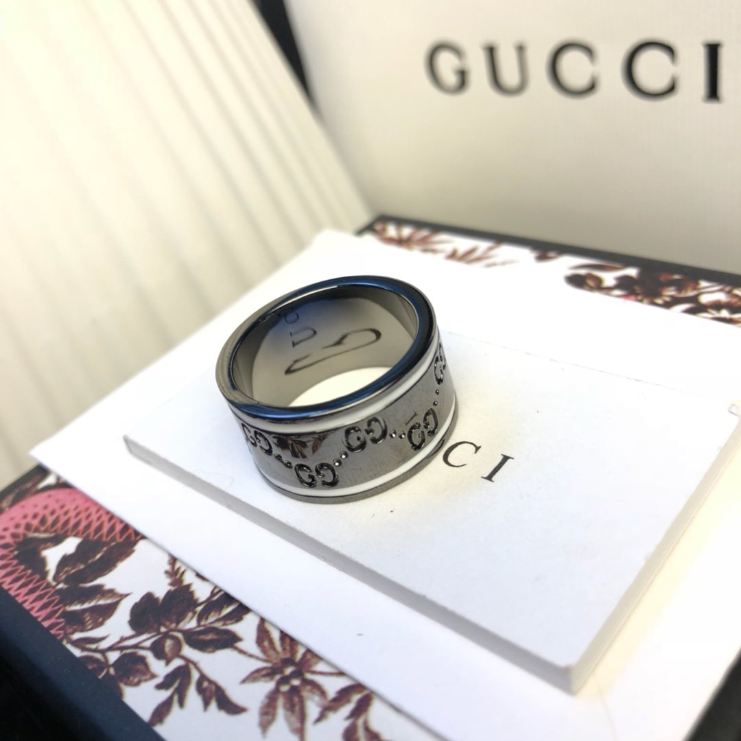 Gucci戒指，2018专柜，超级有个性的正品复刻，原版1:1，15mm8mm6mm、分别3个678码