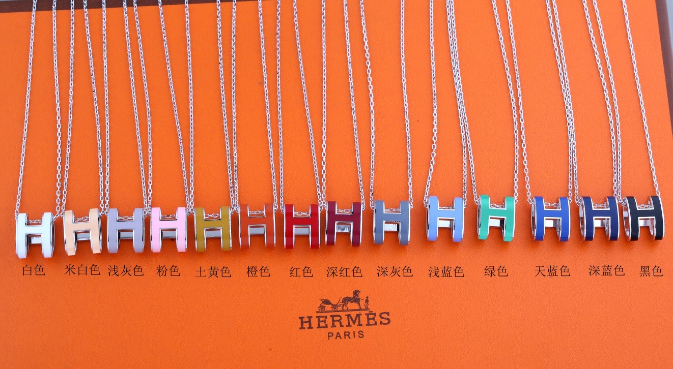 Hermes彩虹吊坠五彩斑斓zp颜色同步zp版本刻字配0.5mm厚镀的真金电镀有 